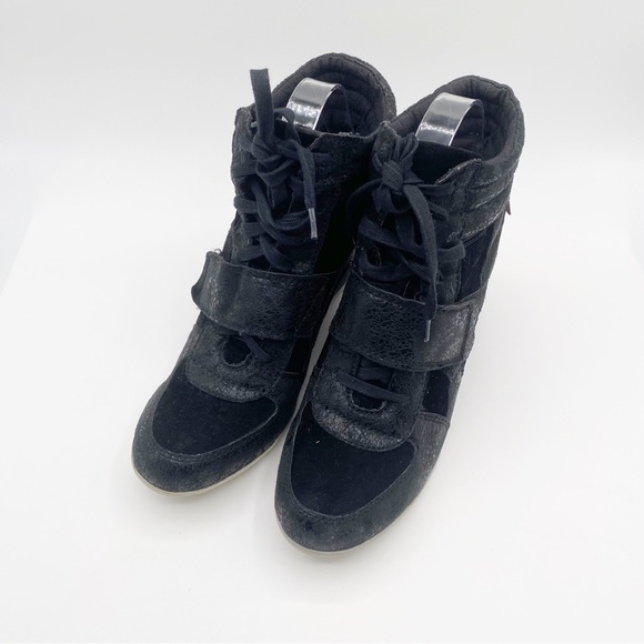 Big Buddha Wedge Strappy Shoes Black Bootie Like Size 10M - Picture 3 of 12